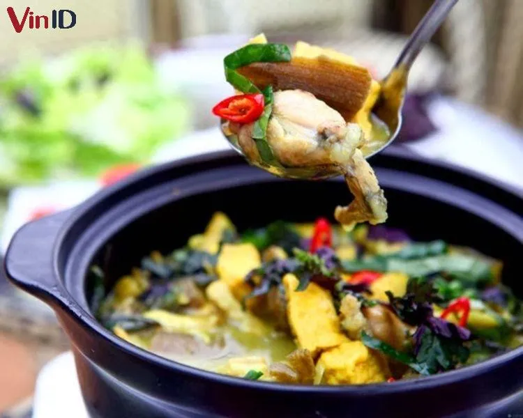 Lẩu ếch lá giang hoàn chỉnh