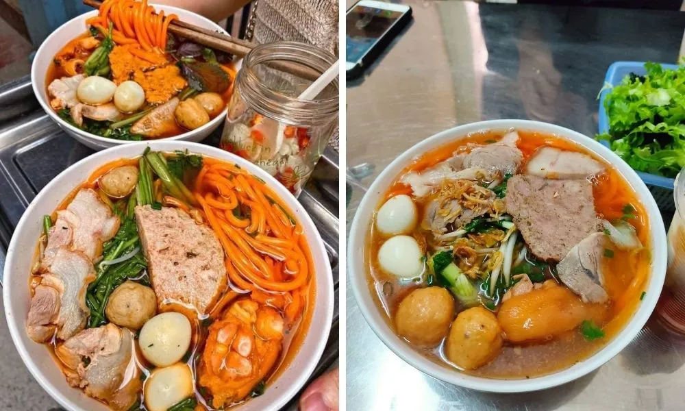 Trải nghiệm bún đỏ siêu lạ mắt, lạ miệng tại khu vực Chùa Láng