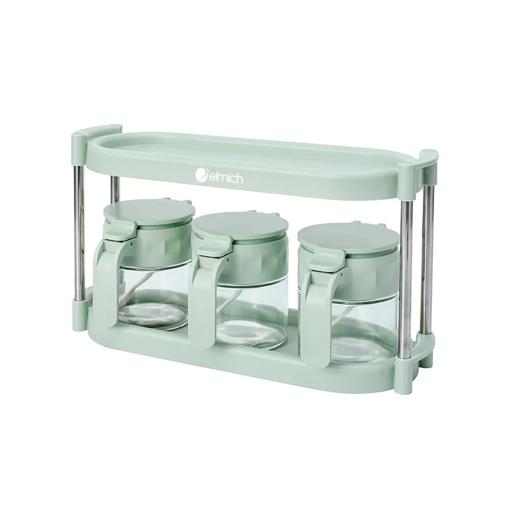 Mẫu lọ đựng gia vị thủy tinh cao cấp có nắp gỗ sang trọng dành cho không gian bếp hiện đại và ngăn nắp