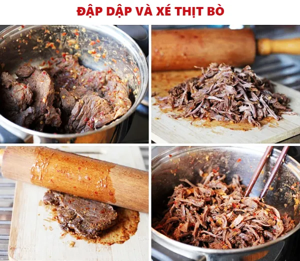 Thịt bò đang được kho trong nồi