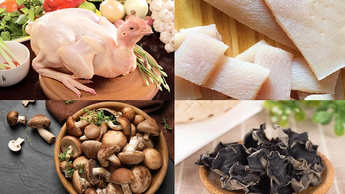 Nguyên liệu món gà nấu đông