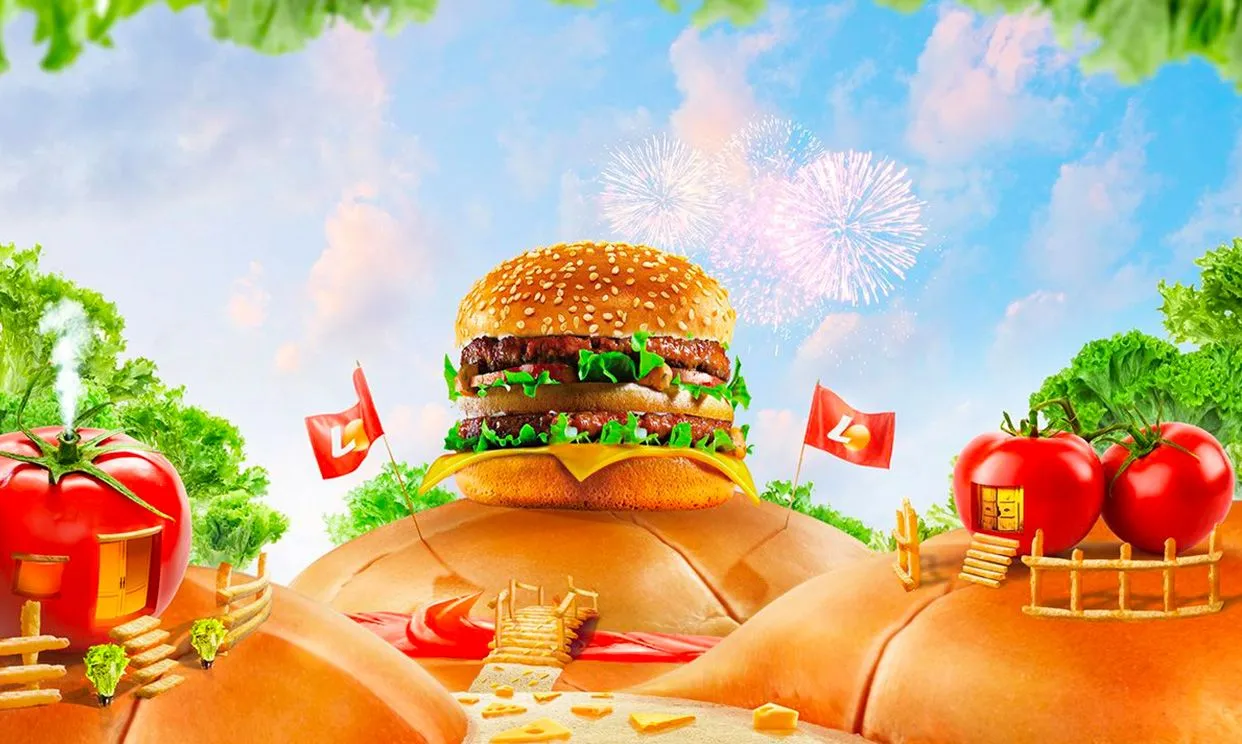 Biển hiệu quảng cáo chương trình ưu đãi Super Lunch tại Lotteria.