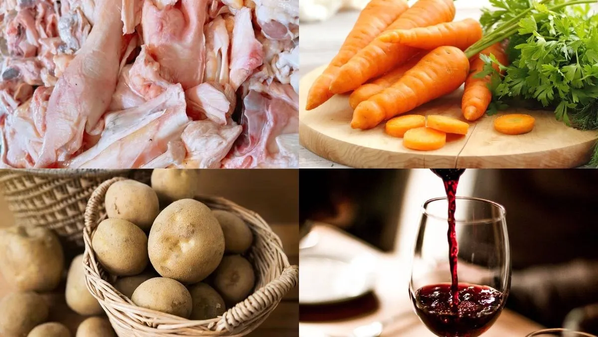 Công đoạn sơ chế gân bò và các loại rau củ quả