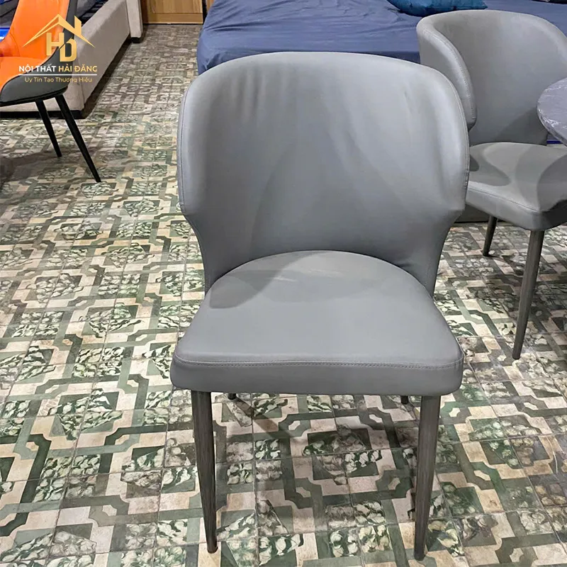 Ghế Vaz bọc nệm xám hiện đại