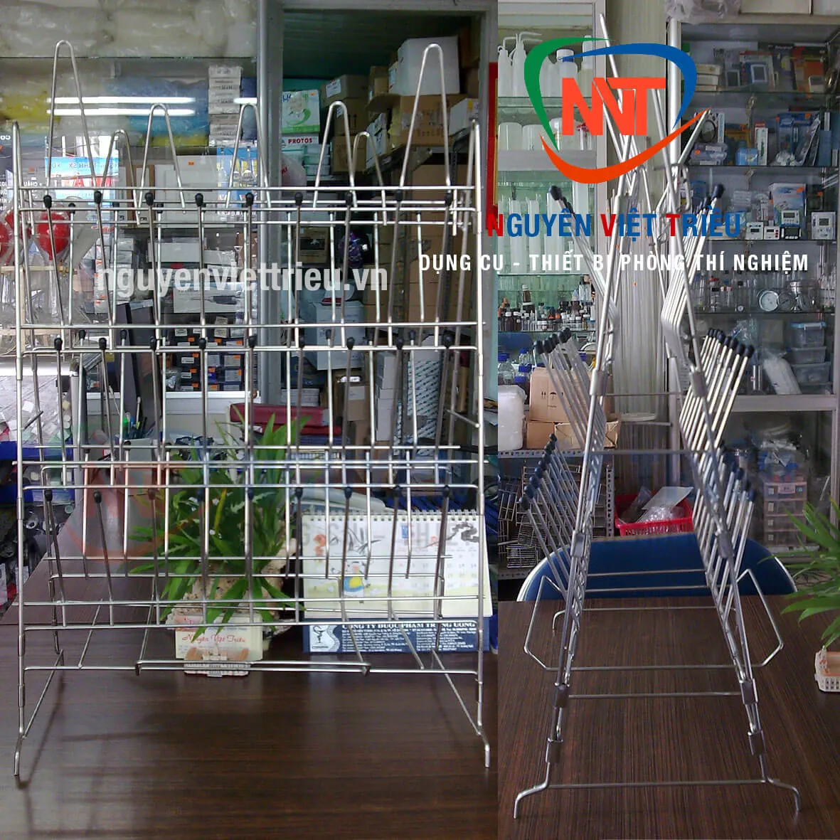 Giá phơi dụng cụ 2 mặt bằng inox