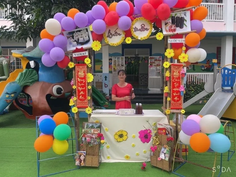 Gian hàng dành cho trẻ mầm non với thiết kế xinh xắn
