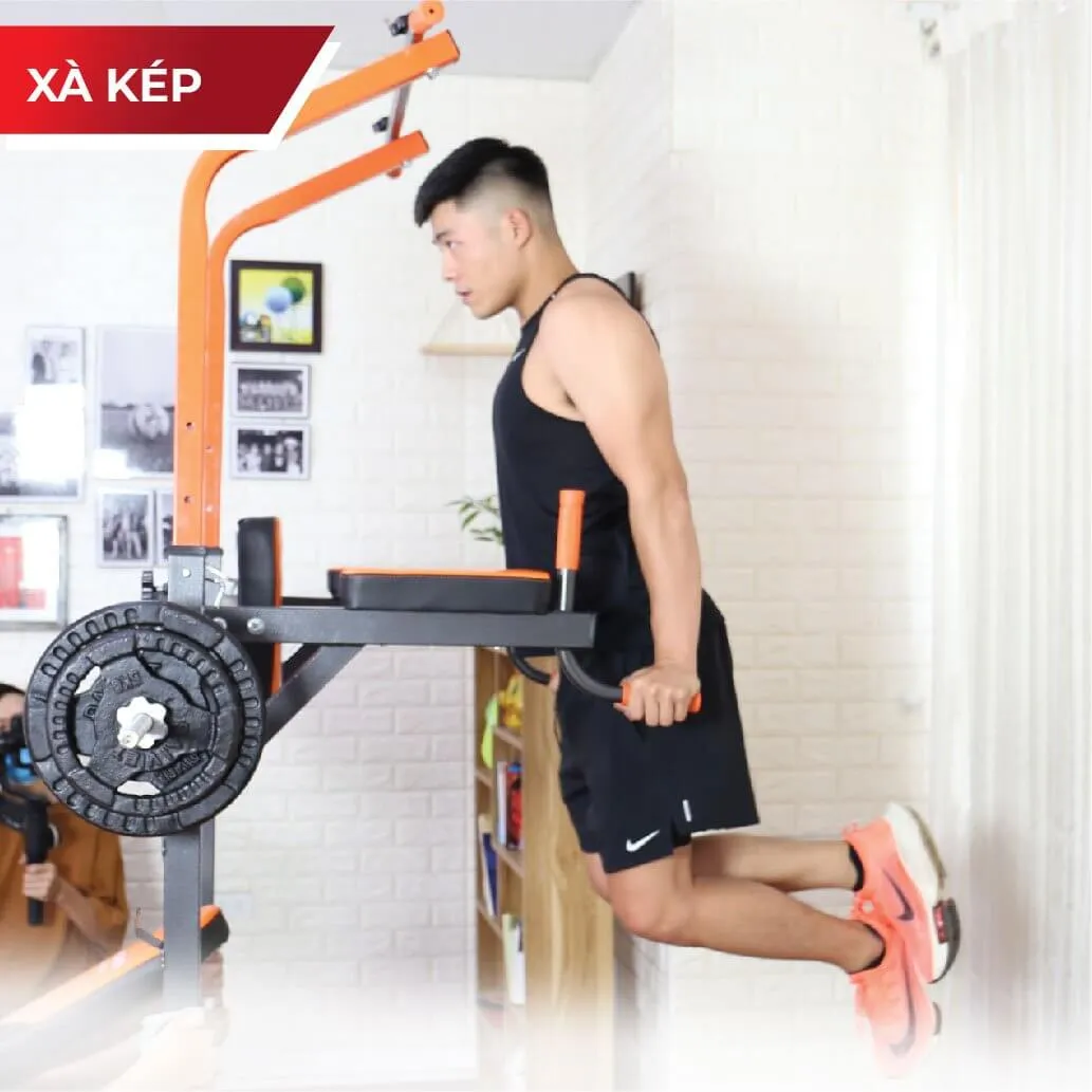 Cận cảnh khung thép tĩnh điện của thiết bị tập gym