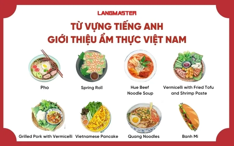 Từ vựng thông dụng về ẩm thực Việt bằng tiếng Anh