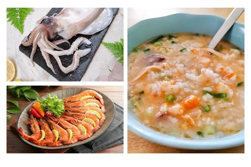 Cháo hến tôm mực giàu omega-3, DHA tốt cho não bộ