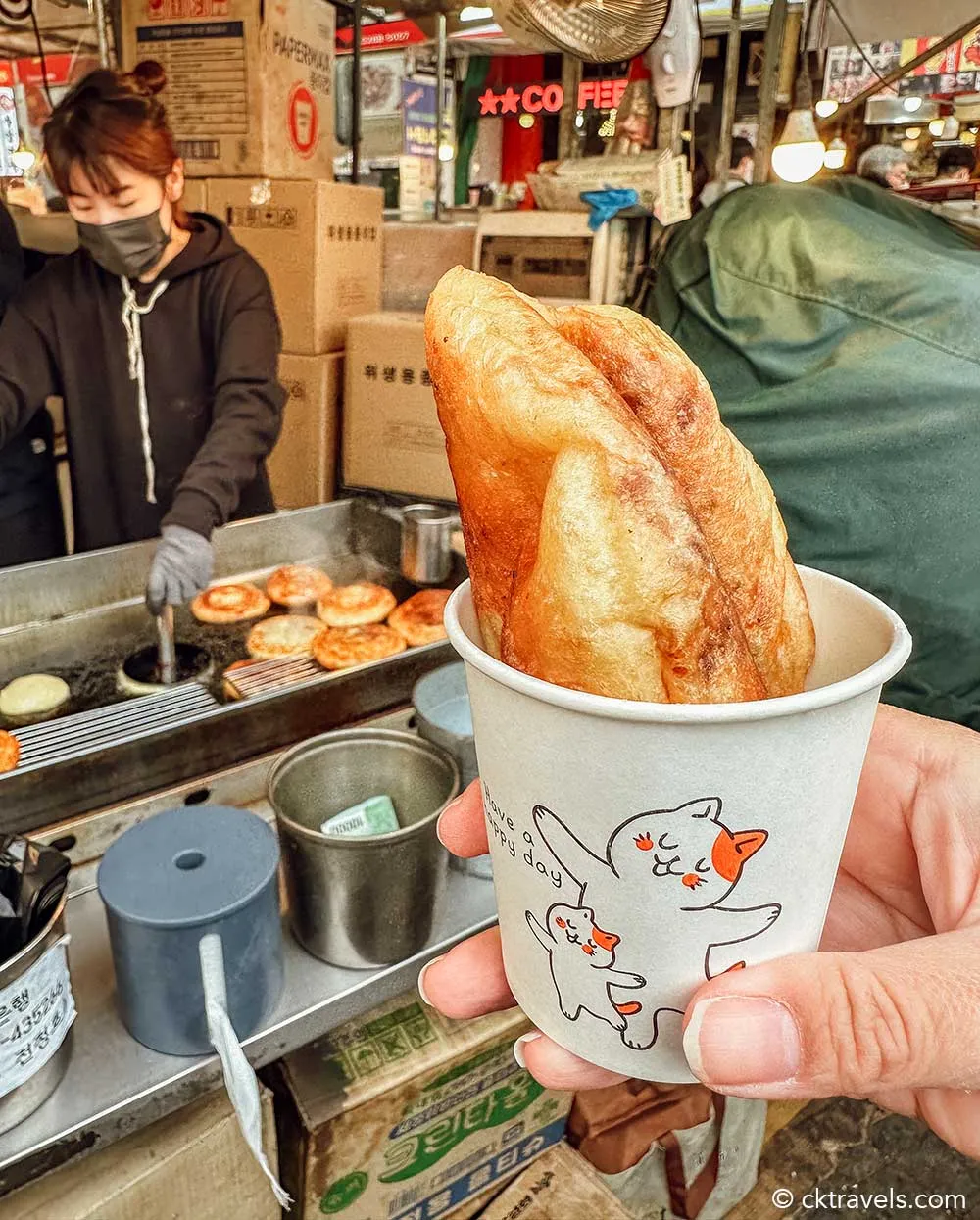 Korean Sweet Pancake (Hotteok) Korean street food