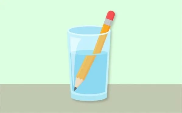 Hiện tượng khúc xạ ánh sáng minh họa qua thí nghiệm với cốc nước