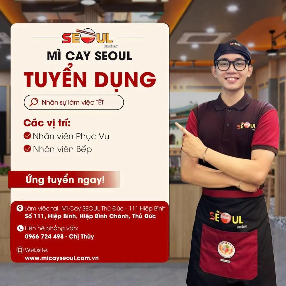 Chi nhánh Hiệp Bình cần bổ sung nhân sự gấp cho các ca làm việc