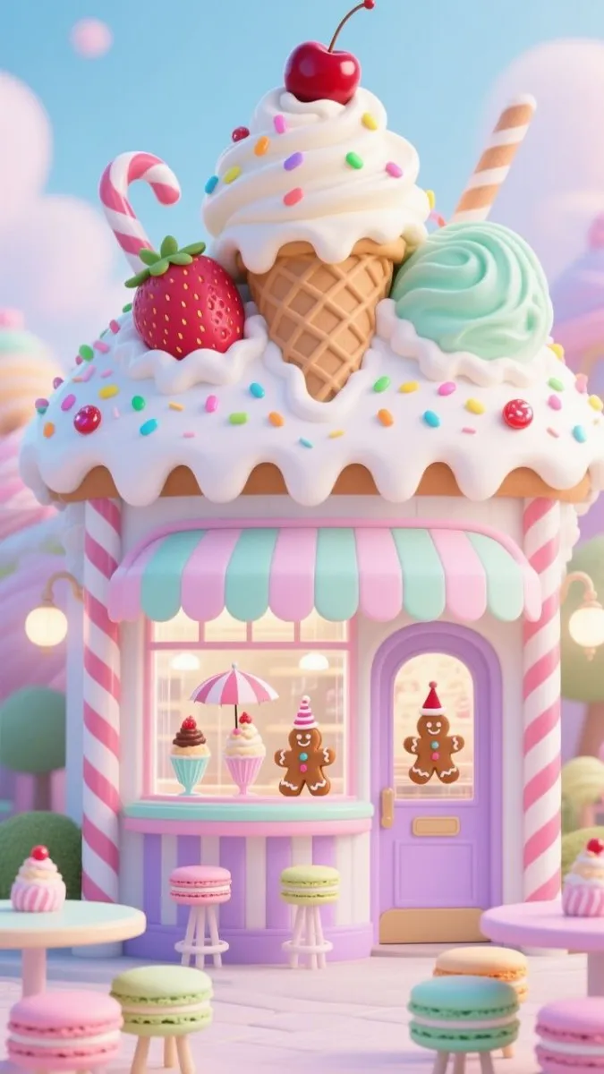 Hình nền đồ ăn cute tươi sáng