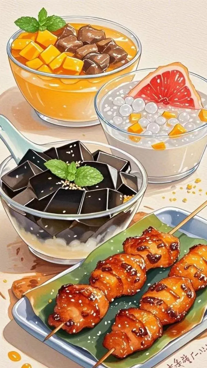 Hình nền đồ ăn cute nhí nhảnh