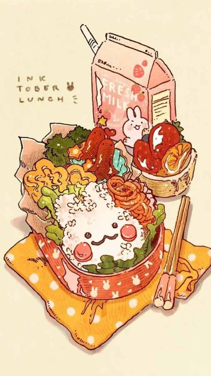 Hình nền đồ ăn cute đáng yêu quá