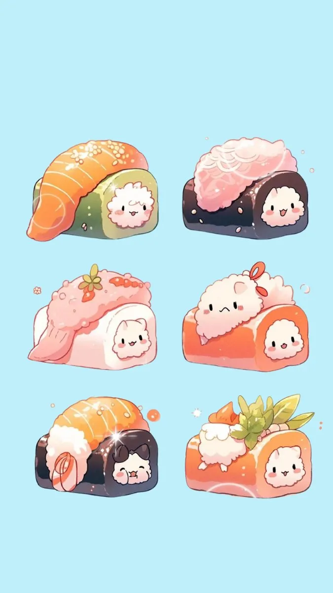 Hình nền đồ ăn cute cực vui tươi