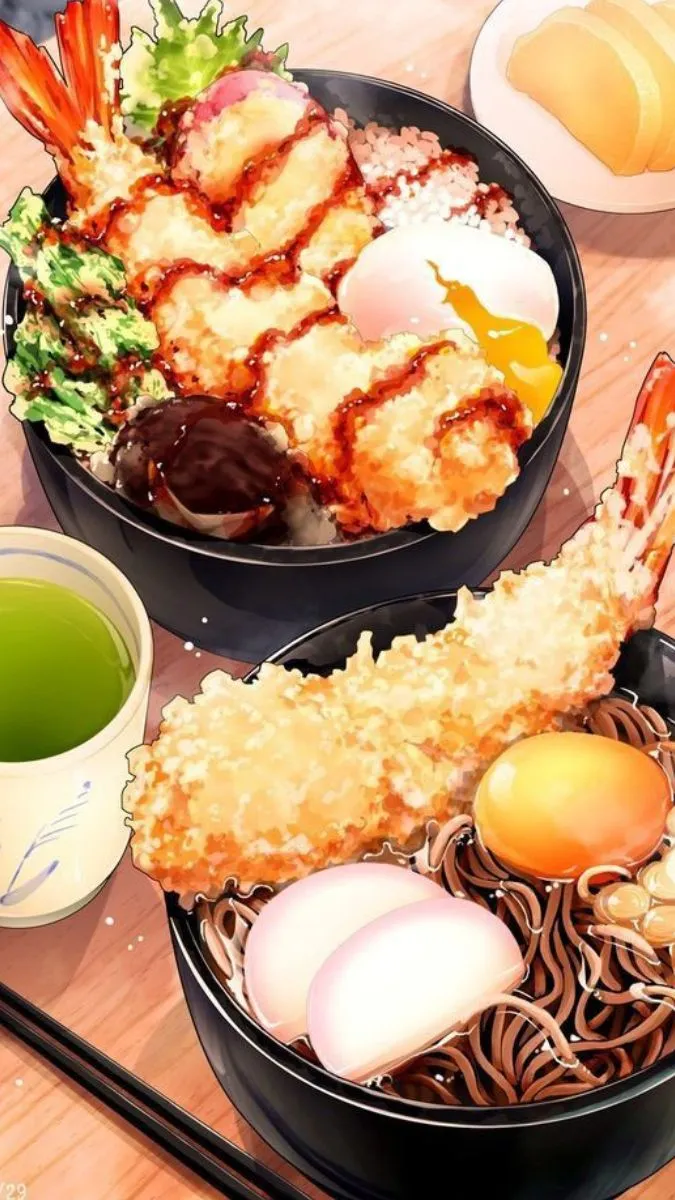 Hình nền đồ ăn cute cực chill