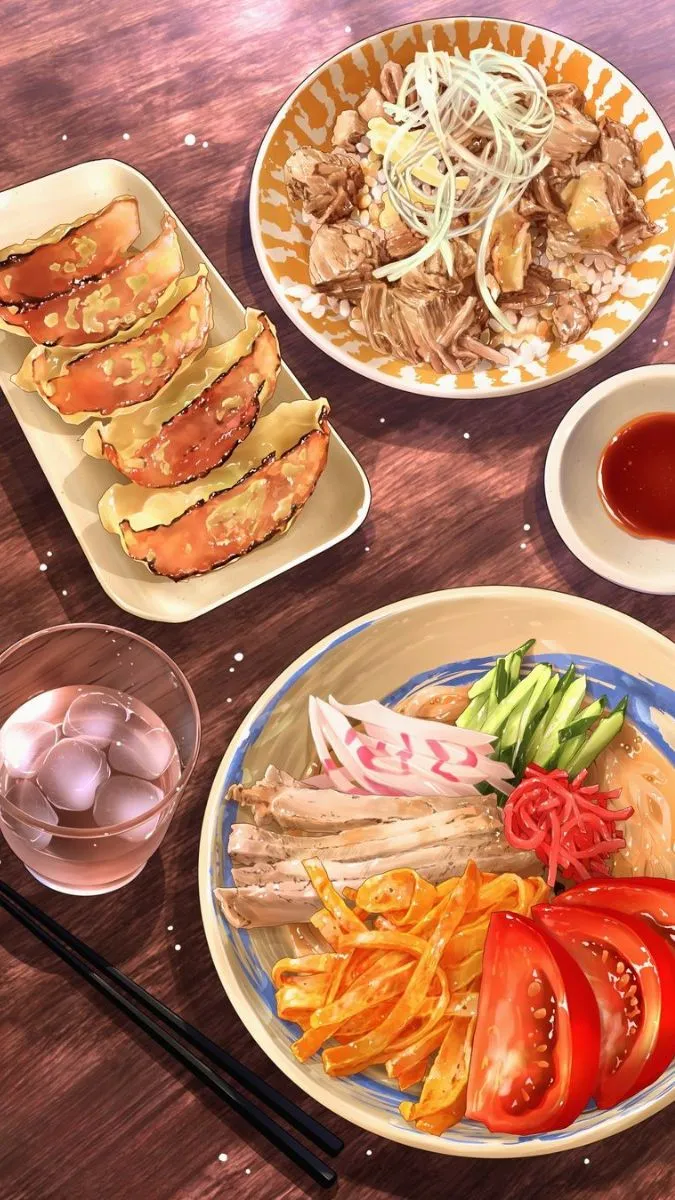 Hình nền đồ ăn cute rạng rỡ