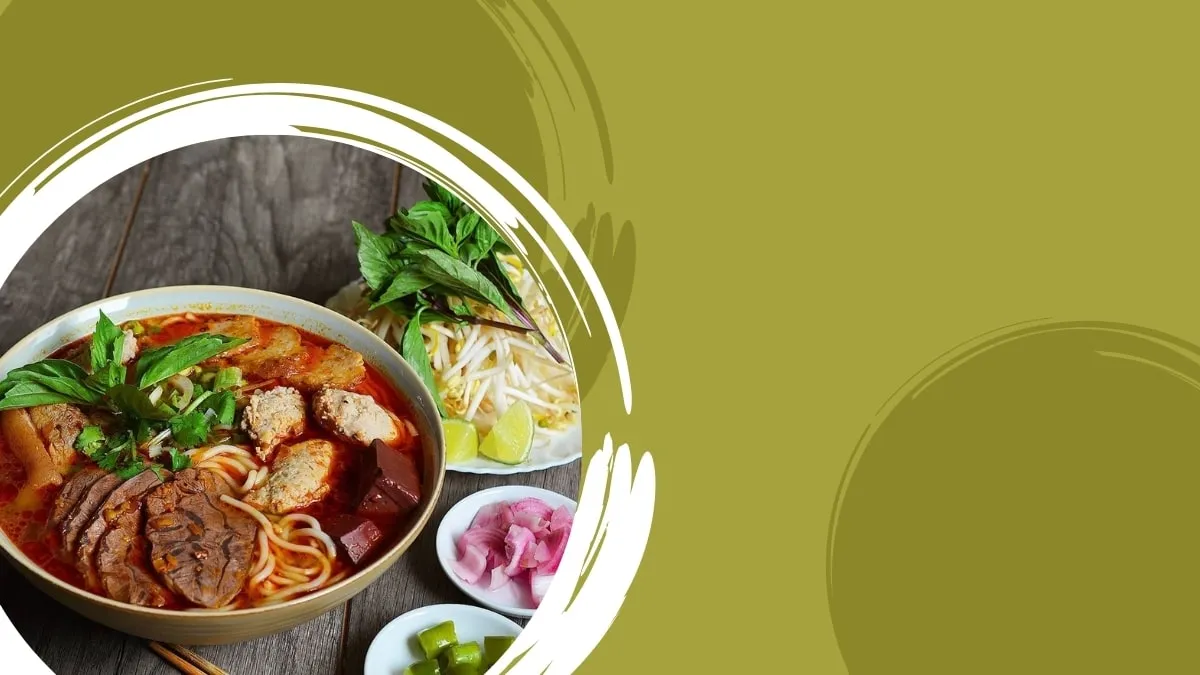 Hình nền PowerPoint món ăn Việt Nam truyền thống về bún bò