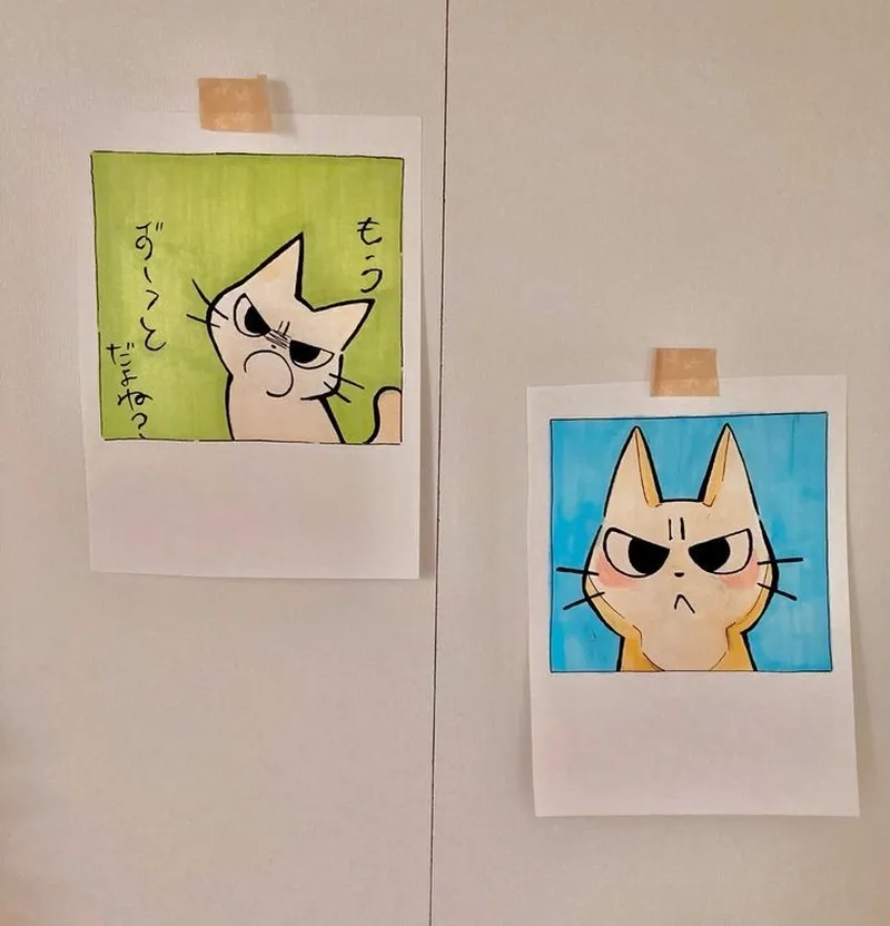 Hình vẽ cute đơn giản con chó và mèo