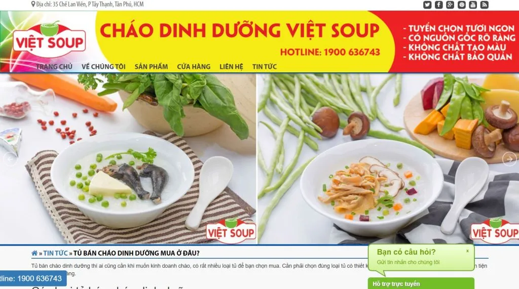 tủ bán cháo dinh dưỡng hồ chí minh