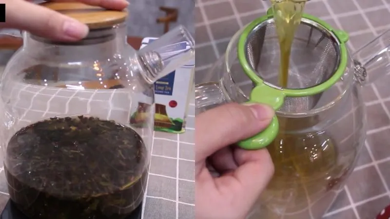 Ủ trà ô long trong bình