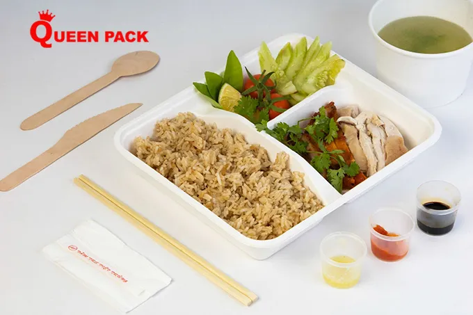 Thiết kế hộp bã mía nhiều ngăn tiện nghi