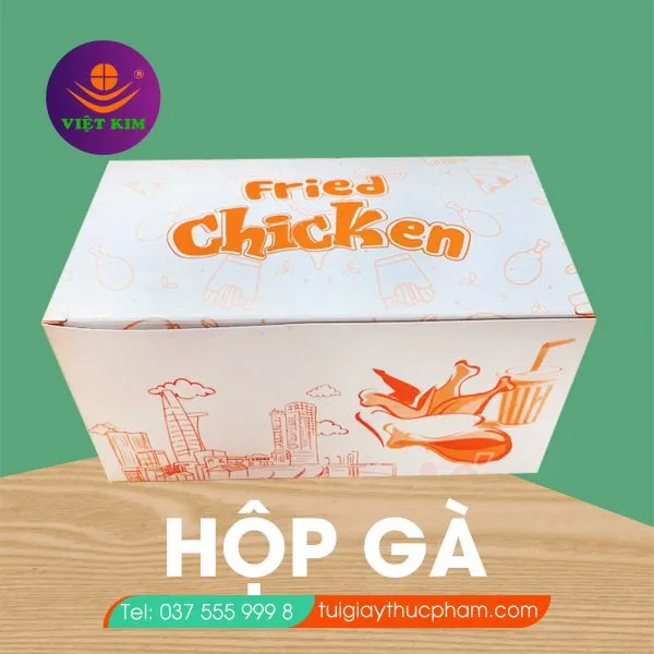 Hộp đựng gà rán bán sẵn bằng giấy Ivory cao cấp