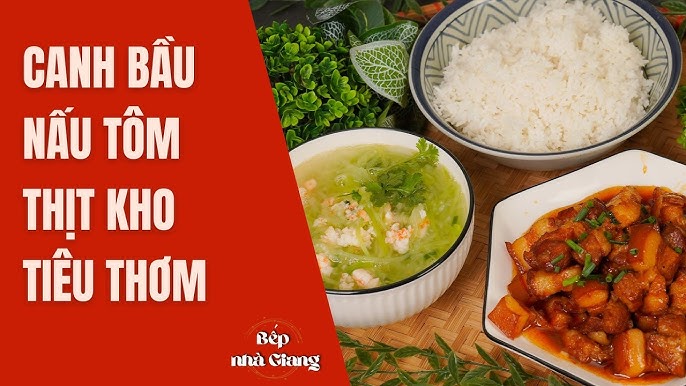 canh bầu nấu tôm thịt thơm ngon thanh mát chuẩn vị