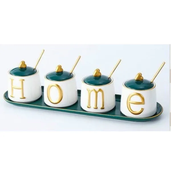 Bộ đựng gia vị có tay cầm và muỗng