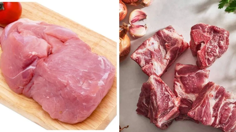 Thịt heo và xương heo tươi ngon