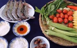 Nguyên liệu chính cho món canh chua tôm miền Tây