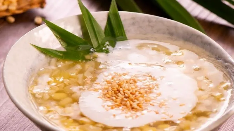 Thành phẩm món chè ngô đậu xanh hấp dẫn