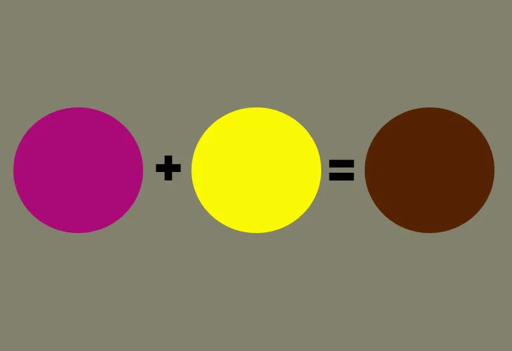 Pha màu nâu từ tím và vàng