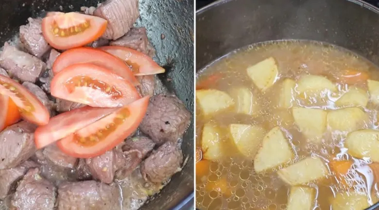 Các bước nấu canh thịt bò khoai tây