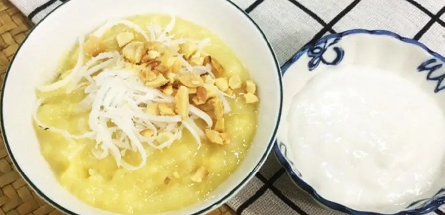 Hình ảnh minh họa cách nấu chè đậu xanh đánh bột báng chuẩn vị truyền thống