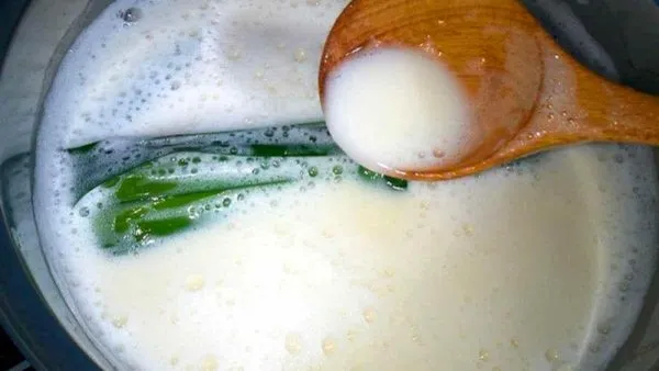 Thành phẩm sữa đậu nành lá dứa bằng máy làm sữa hạt đơn giản