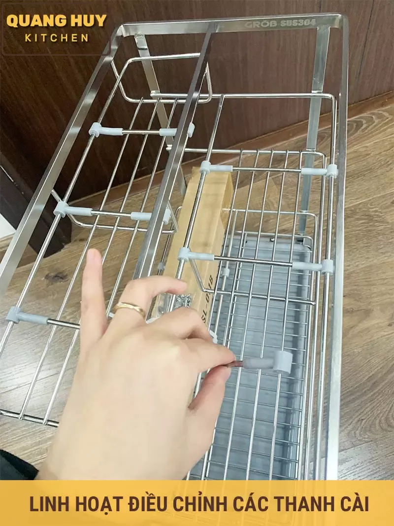 Thanh cài linh hoạt tương thích nhiều kích cỡ chai lọ