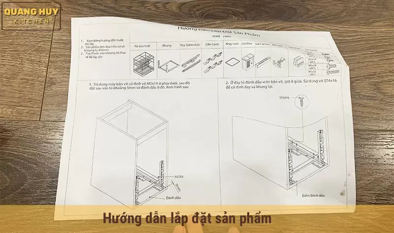 Hướng dẫn lắp đặt chi tiết đi kèm mỗi bộ sản phẩm