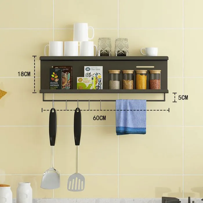 Kệ sắt sơn tĩnh điện màu đen, thiết kế tối giản