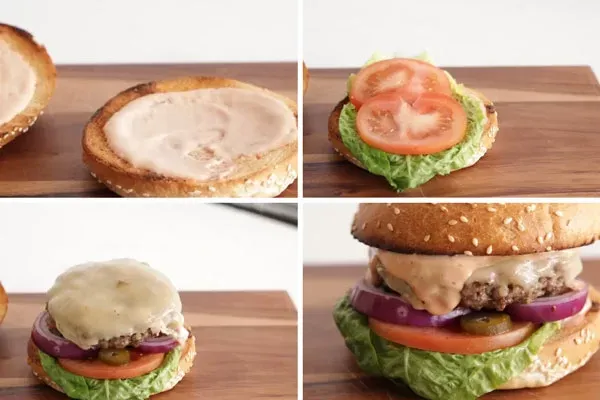 Xếp các lớp nguyên liệu hoàn thiện bánh