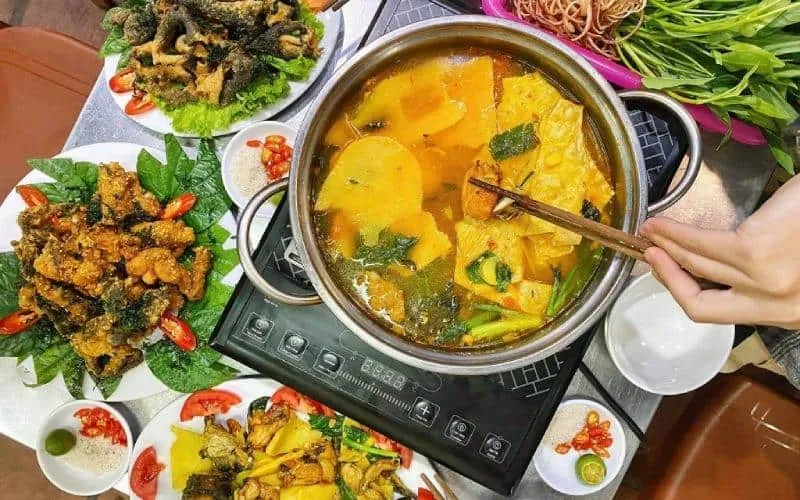 cách nấu món lẩu ngon ếch măng chua cay