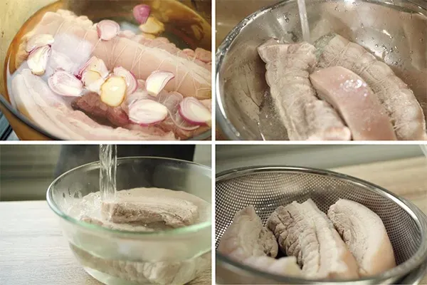 Luộc thịt và xử lý sau khi luộc để nước ngâm luôn trong