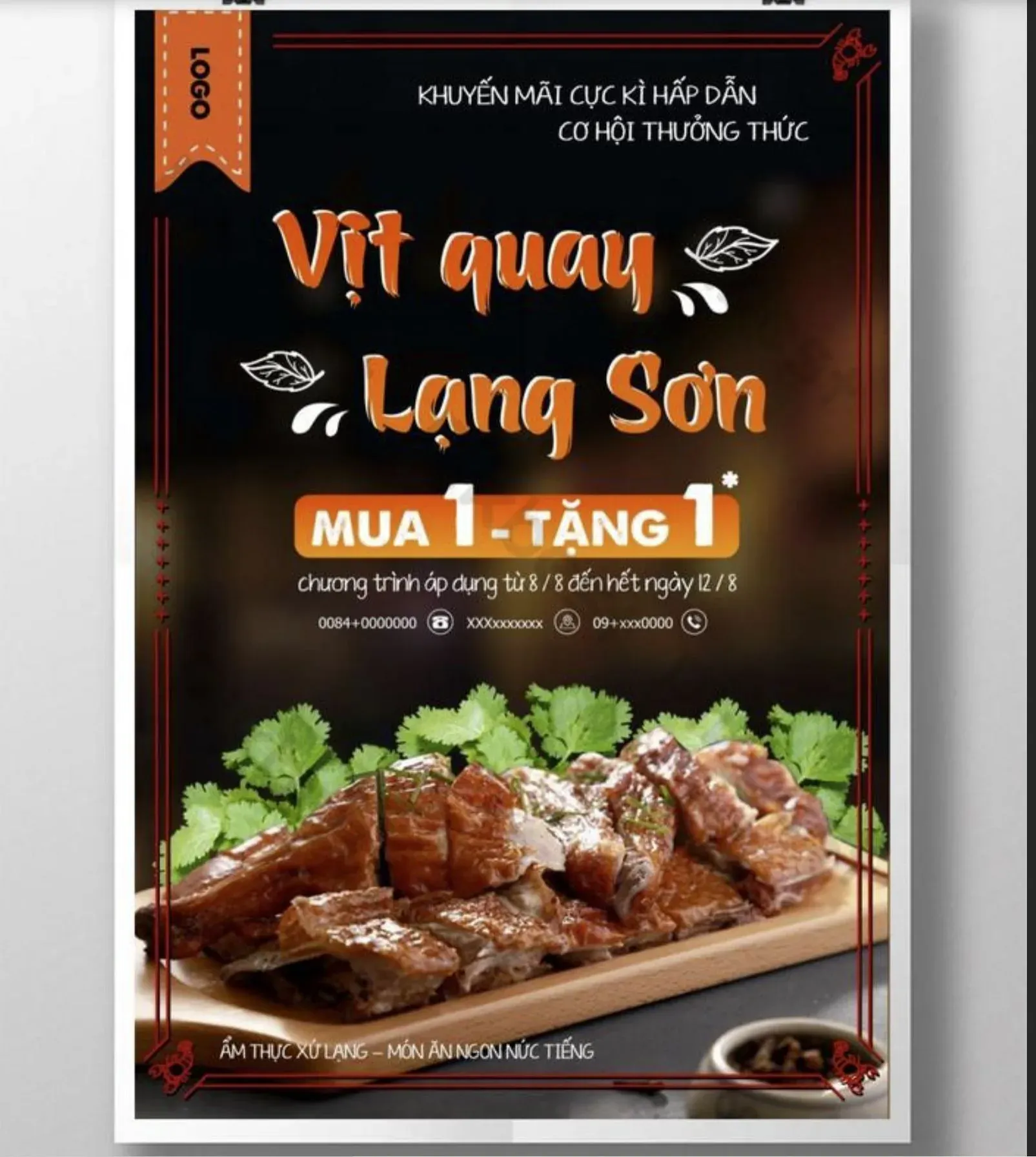 Banner khai trương nhà hàng ẩm thực Hàn Quốc tôn vinh hương vị truyền thống và độ tươi ngon