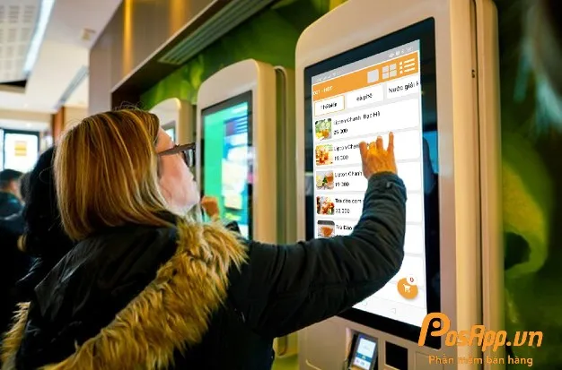 Menu điện tử trên máy Kiosk