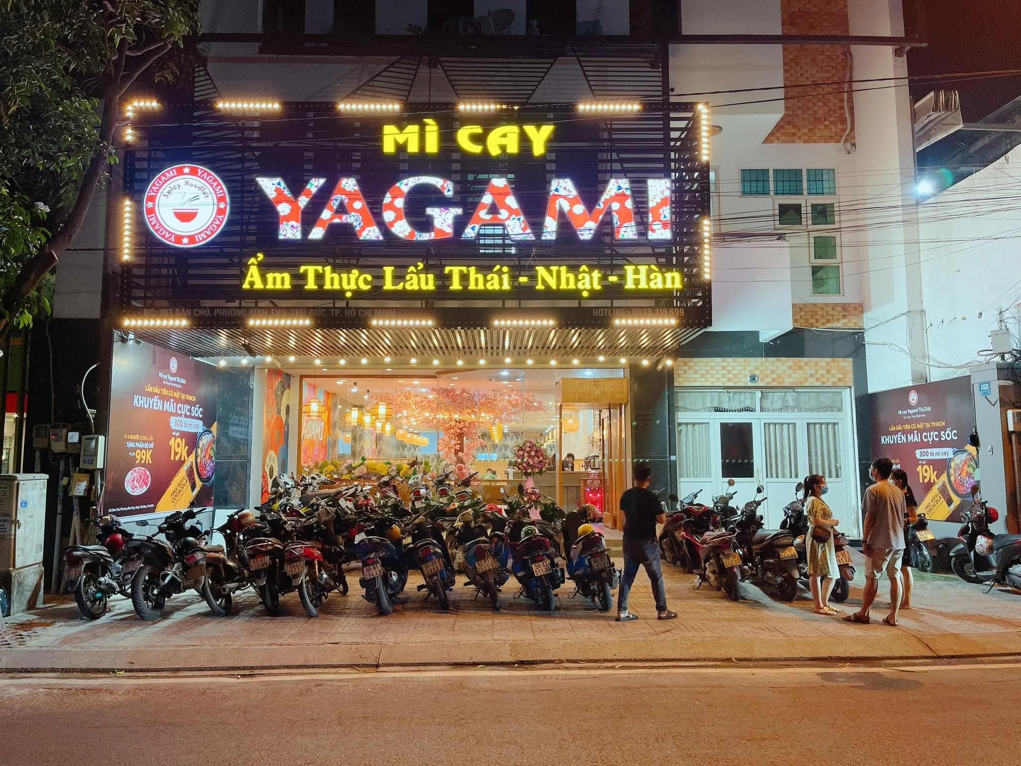 Cây hoa anh đào nổi bật tại không gian Yagami
