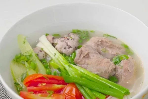 Thành phẩm bún sườn chua