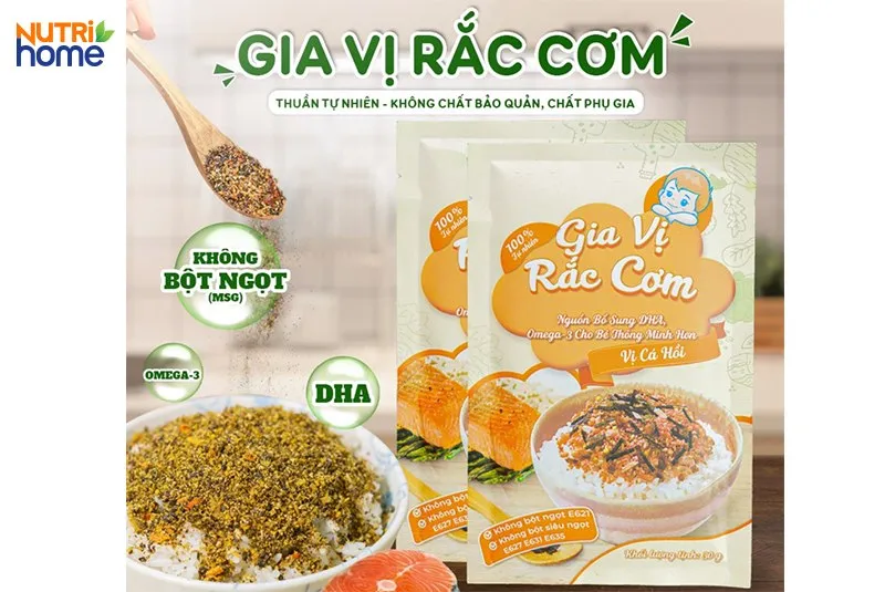 Mẹo sử dụng gia vị rắc cơm tự nhiên không muối cho bé 1 tuổi