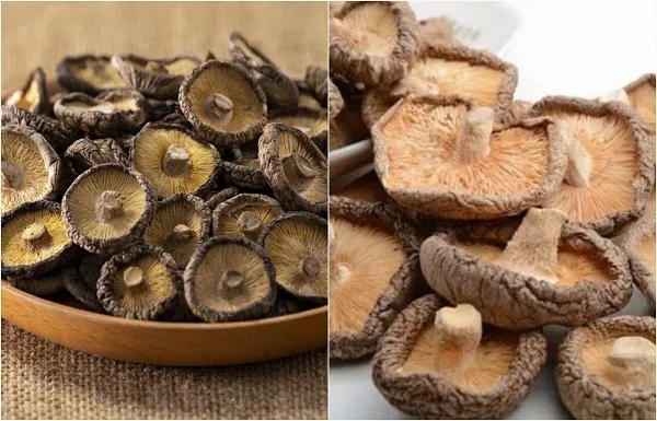 Nấm hương khô có cánh dày, màu sắc tự nhiên