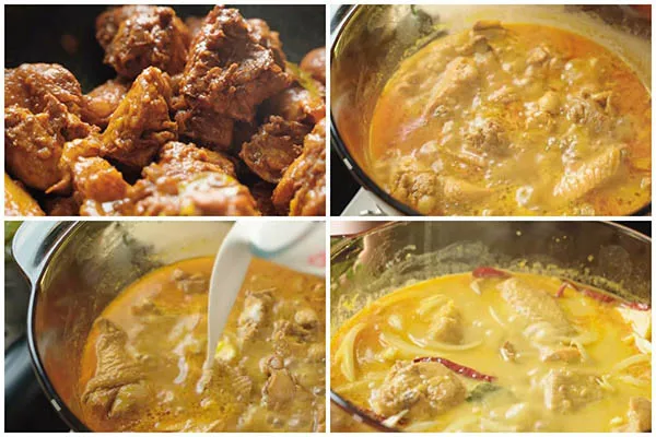 Nấu cà ri gà miền Bắc với nước dừa và các loại rau củ